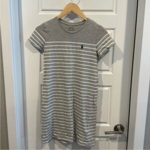 RALPH LAUREN Gray Striped Polo Dress
